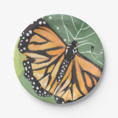 monarchvlinder | Mooie Waterverf Papieren Bordje (Voorkant)