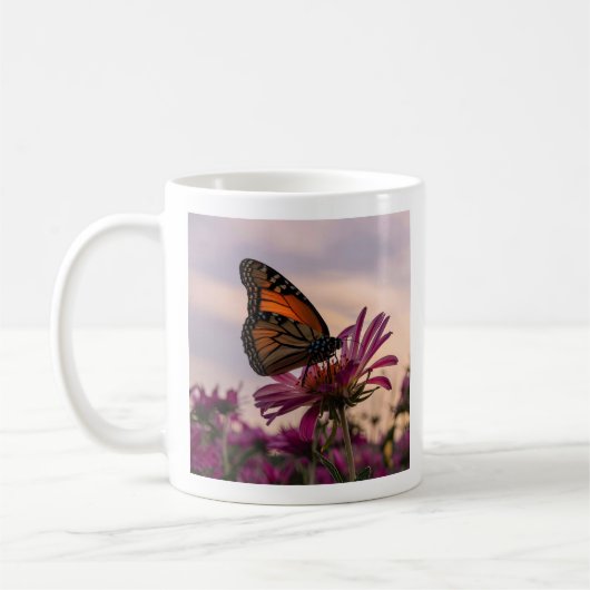 Monarchvlinder op Bloem Koffiemok (Links)