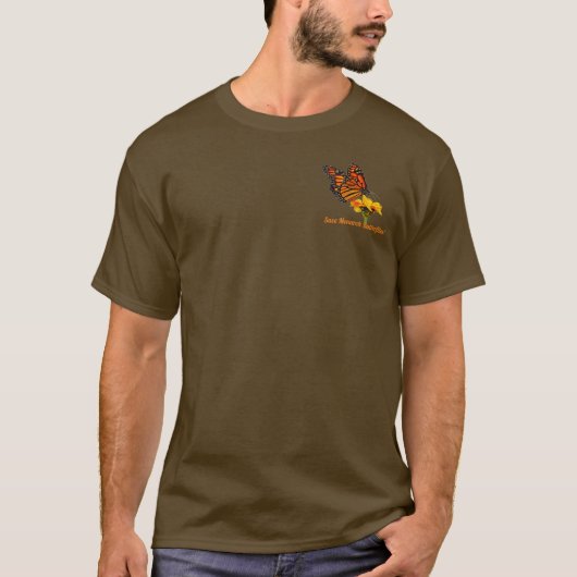 Monarchvlinder op een zinnia t-shirt (Voorkant)
