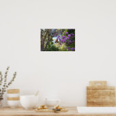 Monarchvlinder op Paarse Bloemen Poster (Keuken)