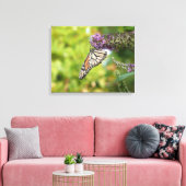 Monarchvlinder op paarse vlinderstruik canvas afdruk (Insitu (Woonkamer))