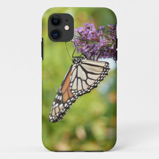 Monarchvlinder op paarse vlinderstruik Case-Mate iPhone case (Achterkant)