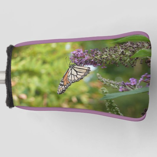 Monarchvlinder op paarse vlinderstruik golfheadcover (Voorkant)