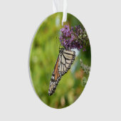 Monarchvlinder op paarse vlinderstruik ornament (voorkant)