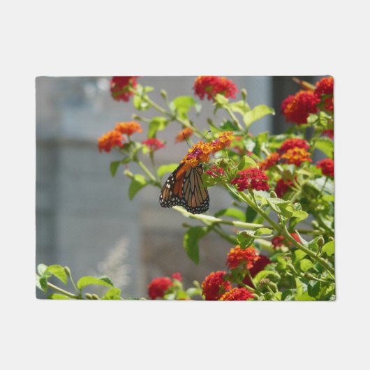 Monarchvlinder op rode vlinderstruik deurmat (Voorkant)