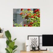 Monarchvlinder op rode vlinderstruik poster (Thuiskantoor)