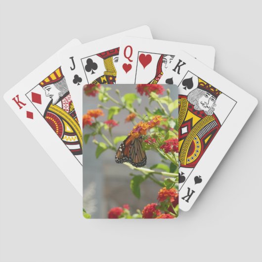Monarchvlinder op rode vlinderstruik speelkaarten (Achterkant)