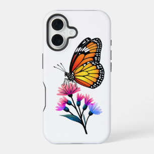 Monarchvlinder op wilde bloemen iPhone 16 hoesje