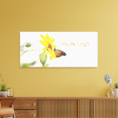 Monarchvlinder op Zonnebloem Positieve Natuur Canvas Afdruk (Insitu (Woonkamer))