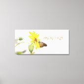 Monarchvlinder op Zonnebloem Positieve Natuur Canvas Afdruk (Voorkant)