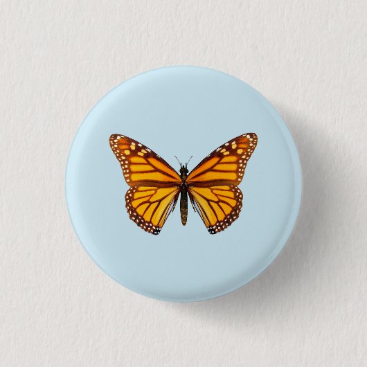Monarchvlinder Ronde Button 3,2 Cm (Voorkant)