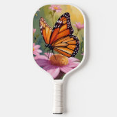 Monarchvlinder Roze Bloem Bloemschildering Pickleball Paddle (Achterkant)