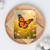 Monarchvlinder Tuin Aquarel Bloemkaart