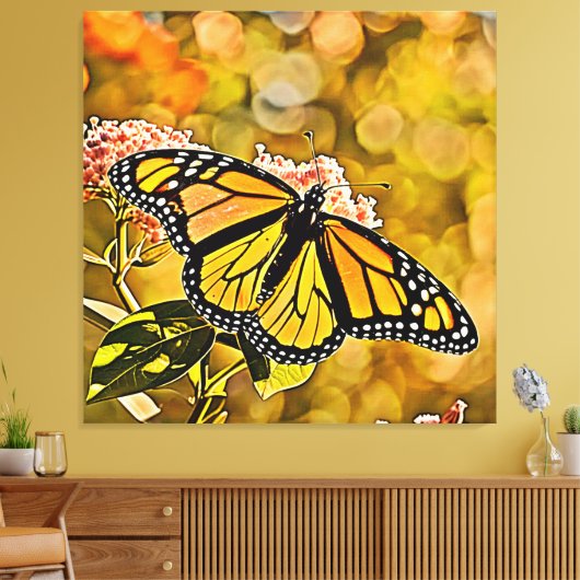Monarchvlinder Tuinkunst Canvas Afdruk (Insitu (Woonkamer))