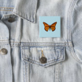 Monarchvlinder Vierkante Button 5,1 Cm (In situ)