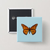 Monarchvlinder Vierkante Button 5,1 Cm (Voorkant /achterkant)