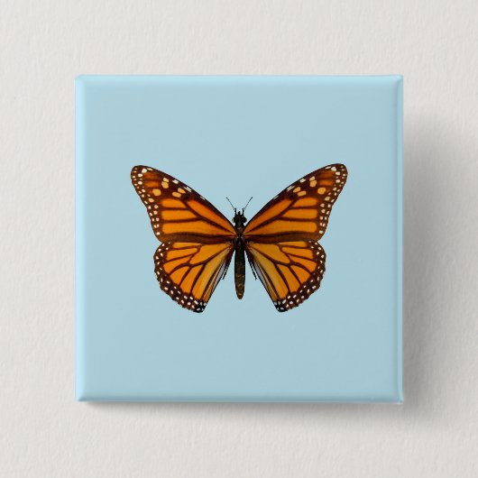 Monarchvlinder Vierkante Button 5,1 Cm (Voorkant)