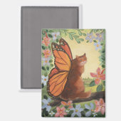 Monarchvlinderkat in de weide magneet (Voorkant / Achterkant)