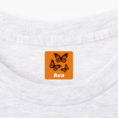Monarchvlinderontwerp - Kleine vierkante kleding L Labels (Aangebracht)