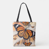Monarchvlinderontwerp op boodschappentas tote bag (Achterkant)