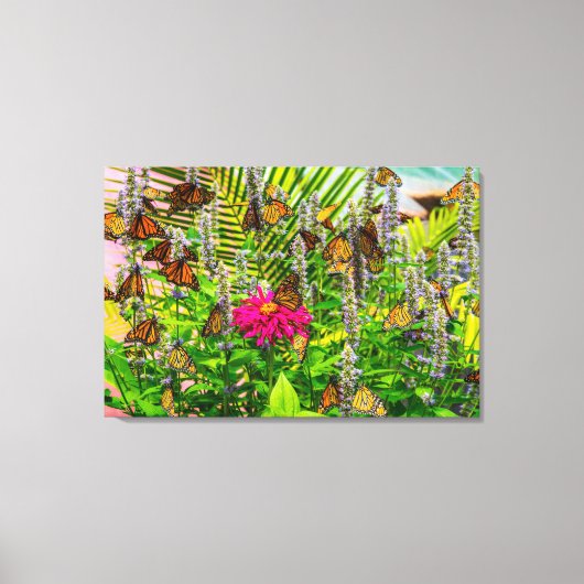 Monarchvlinders 36 x 24 opgespannen canvasprint canvas afdruk (Voorkant)