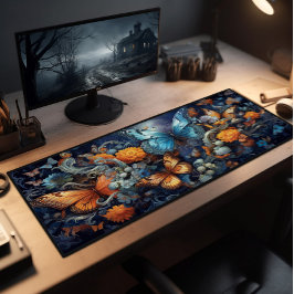 Monarchvlinders en wilde bloemen bureaumat