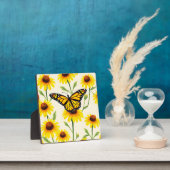 Monarchvlinders Gele Margrieten Patroon Fotoplaat (Insitu)