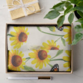 Monarchvlinders Gele Margrieten Patroon Tissuepapier (Geschenk)