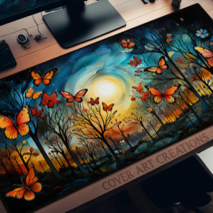 Monarchvlinders in de bomen bureaumat