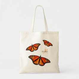 Monarchvlinders met monogram tote bag