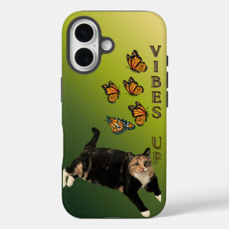 Monarchvlinders Met Schilderkat - STemming OMHOOG iPhone 16 Hoesje