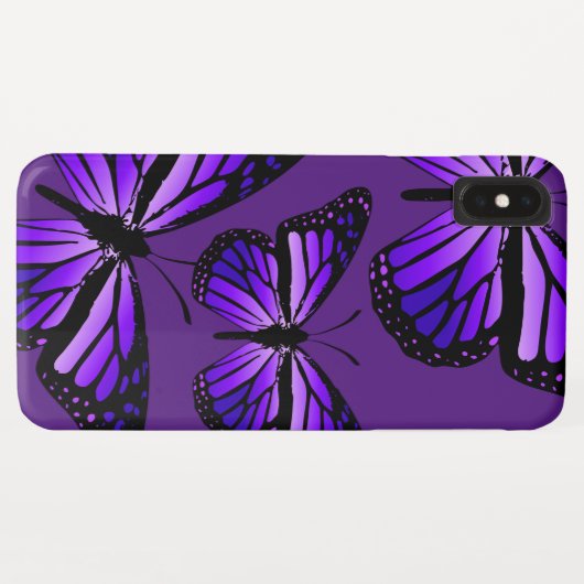 Monarchvlinders op Paars Case-Mate iPhone Case (Achterkant (horizontaal))