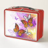 Monarchvlinders op paarse achtergrond (Voorkant)