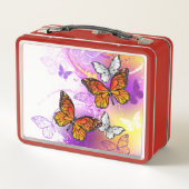 Monarchvlinders op paarse achtergrond (Achterkant)