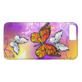 Monarchvlinders op paarse achtergrond Case-Mate iPhone case (Achterkant (Horizontaal))