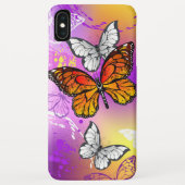 Monarchvlinders op paarse achtergrond Case-Mate iPhone case (Achterkant)