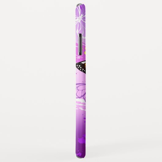 Monarchvlinders op paarse achtergrond Case-Mate iPhone case (Achterkant/rechts)