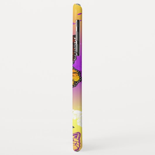 Monarchvlinders op paarse achtergrond Case-Mate iPhone case (Achterkant/links)