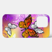 Monarchvlinders op paarse achtergrond Case-Mate iPhone case (Achterkant (horizontaal))