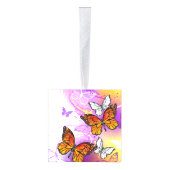 Monarchvlinders op paarse achtergrond decoratie (Rechts)