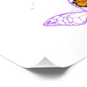 Monarchvlinders op paarse achtergrond foto afdruk (Hoek)