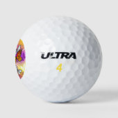 Monarchvlinders op paarse achtergrond golfballen (Logo)