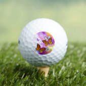 Monarchvlinders op paarse achtergrond golfballen (Insitu Shirt)