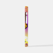 Monarchvlinders op paarse achtergrond iPhone hoesje (Linkerkant)