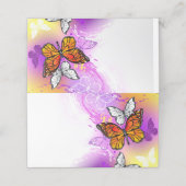 Monarchvlinders op paarse achtergrond klantenkaartje (Buitenkant ongevouwen)