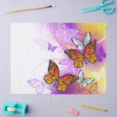 Monarchvlinders op paarse achtergrond tissuepapier (Craft)