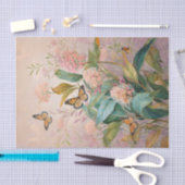 Monarchweide & Zijdeplant op roze tissuepapier (Craft)