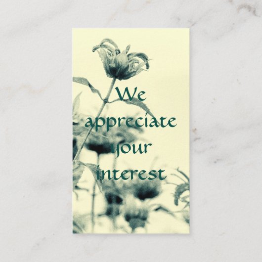 Monarda of Bee Balm Visitekaartje (Achterkant)