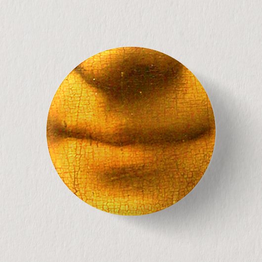 Mona's glimlach ronde button 3,2 cm (Voorkant)