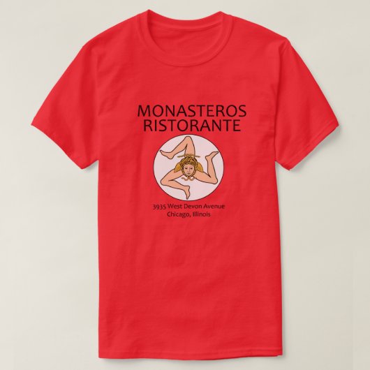 Monasteros Ristorante, Chicago T-shirt (Design voorkant)